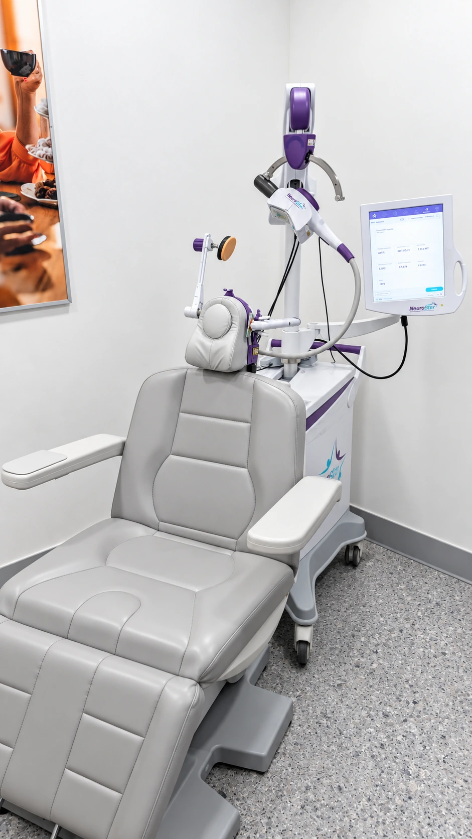 NeuroStar TMS treatment chair at the clinic